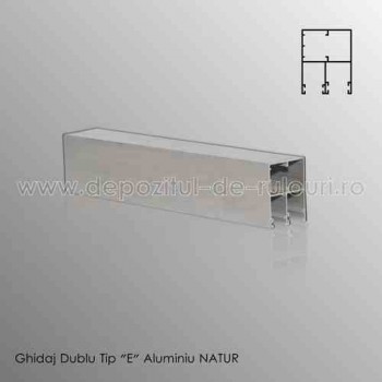 Ghidaje rulouri exterioare aluminiu aplicate duble tip “E” natur